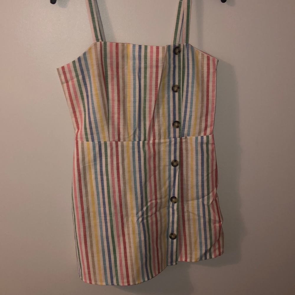 Rainbow stripe romper